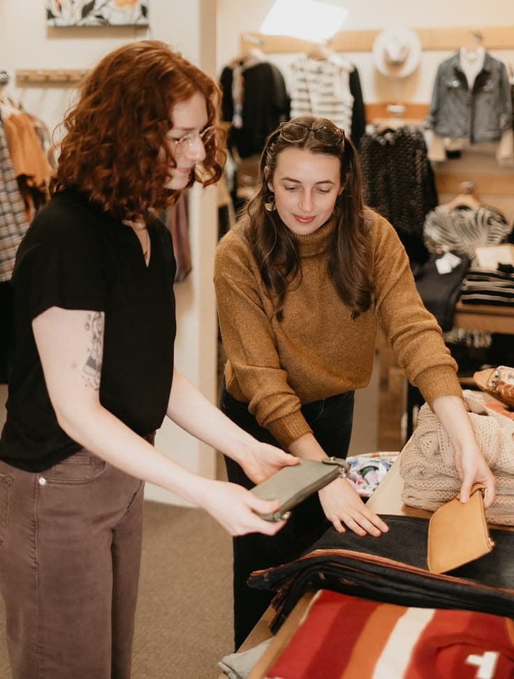 A styling session laying out coordinated pieces